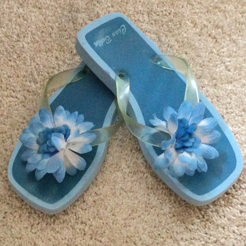 Women’s blue size 8 flip flops .